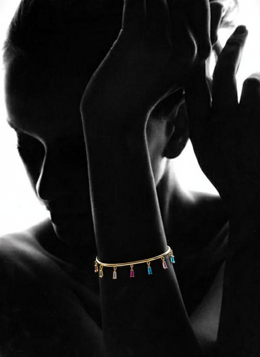 Aurora Line Crystal Drop Bracelet