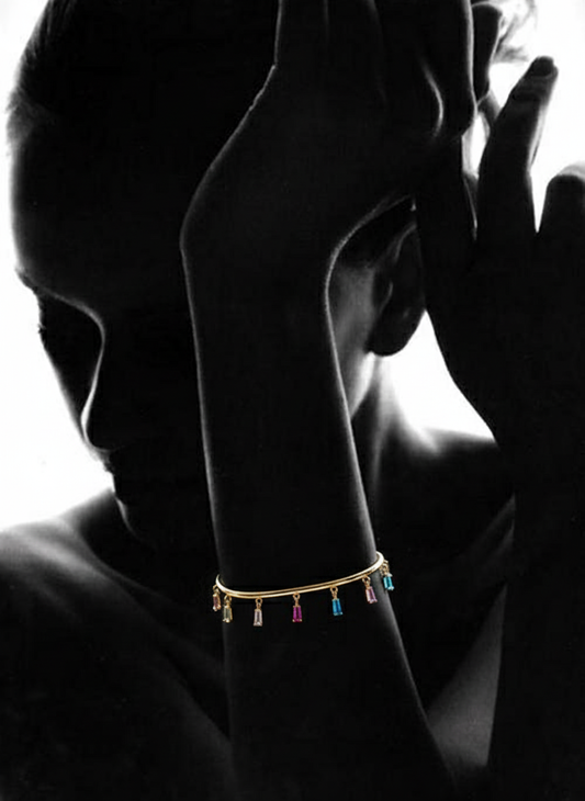 Aurora Line Crystal Drop Bracelet