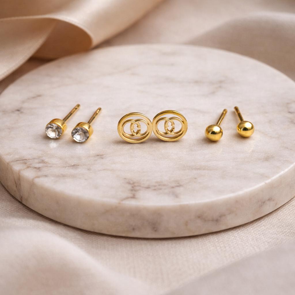 Golden Trinity Stud Set