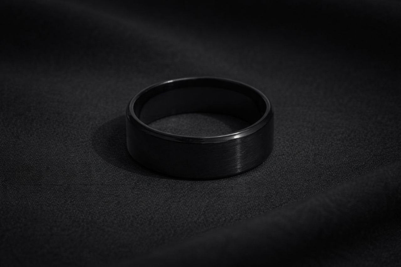 Matte Black Band Ring