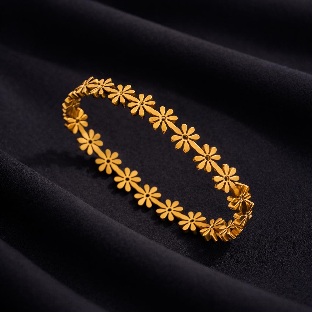 Floral Gold Bangle