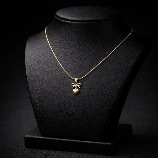 Bow & Heart Necklace