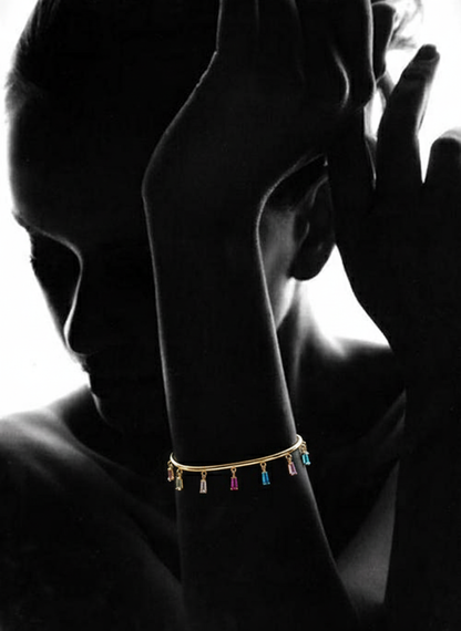 Aurora Line Crystal Drop Bracelet