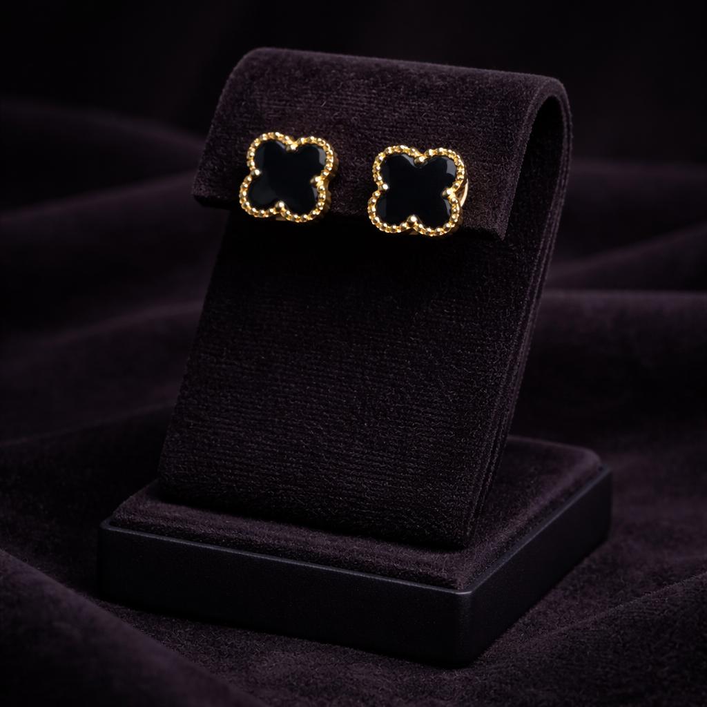 Midnight Clover Studs