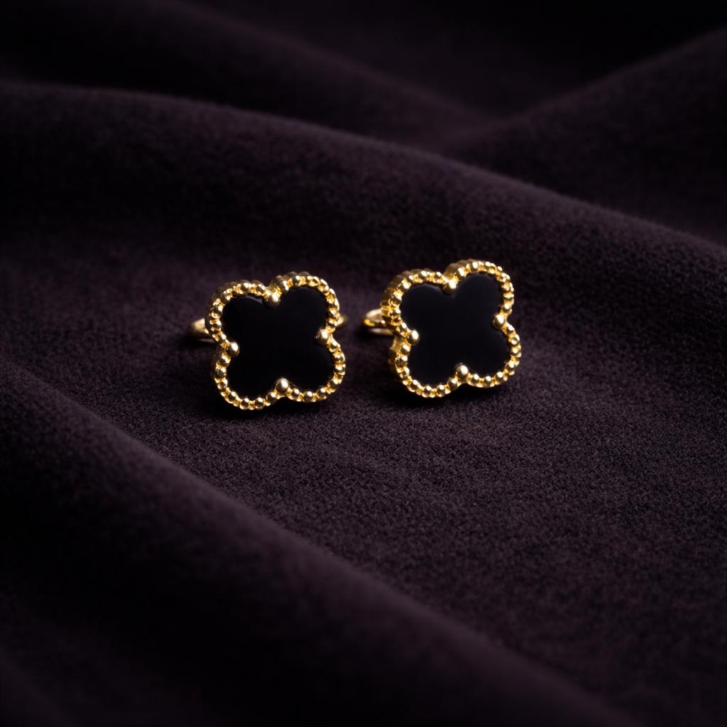 Midnight Clover Studs