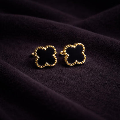 Midnight Clover Studs