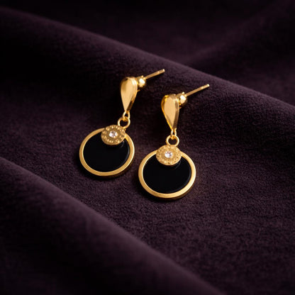 Noir Halo Drop Earrings