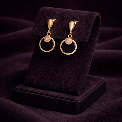 Noir Halo Drop Earrings