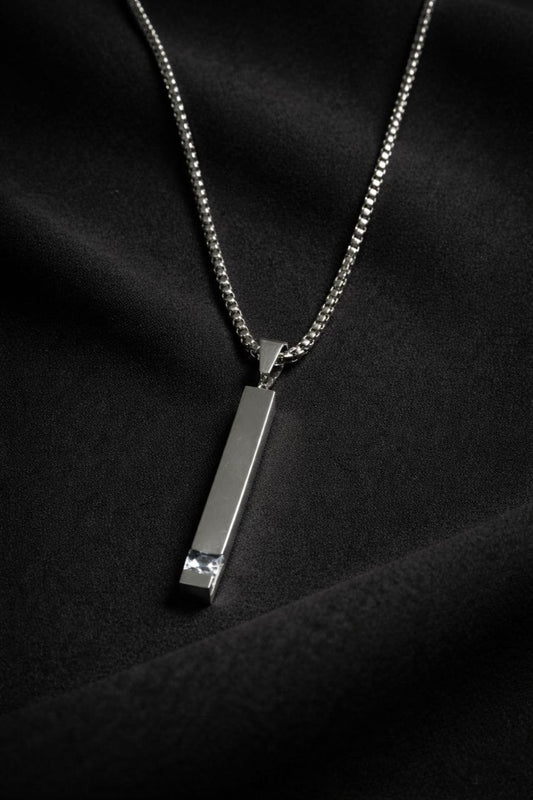 Silver Bar Pendant Chain