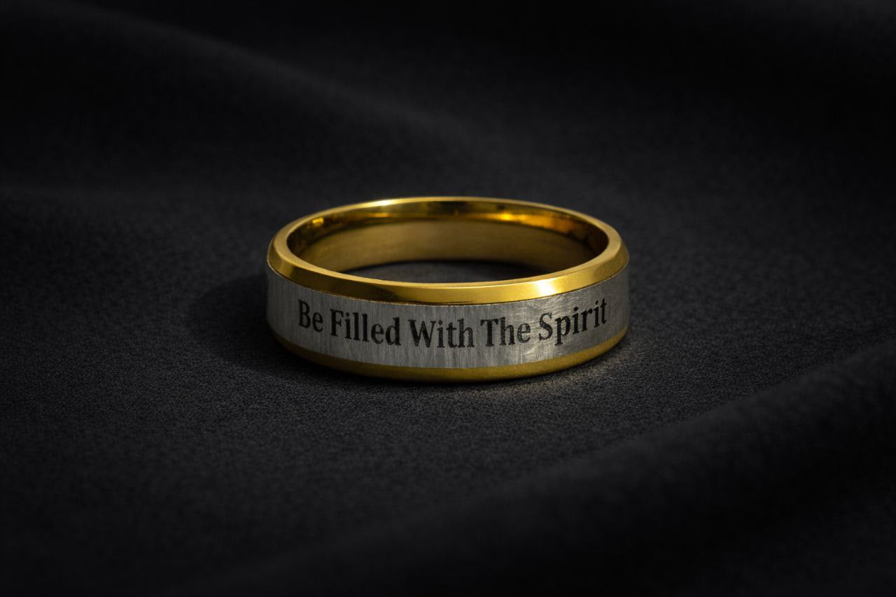 Faith Symbol Engraved Band Ring