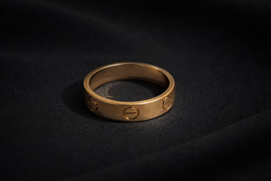 Gold Screw-Motif Ring