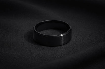Matte Black Band Ring