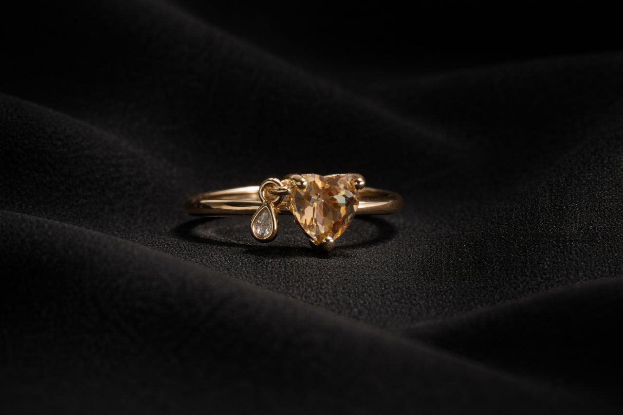 Elegant Heart-Cut Gemstone Ring