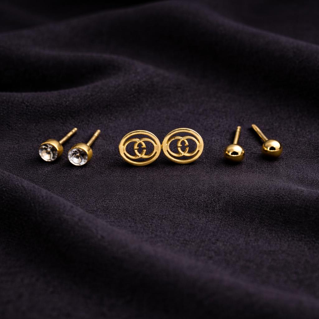 Golden Trinity Stud Set