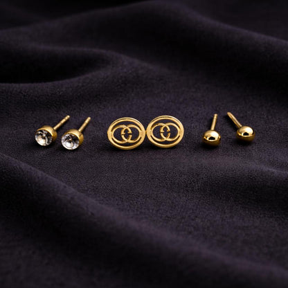 Golden Trinity Stud Set