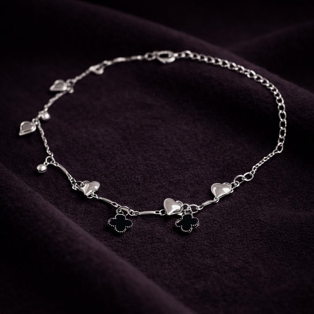 Midnight Clover Anklet