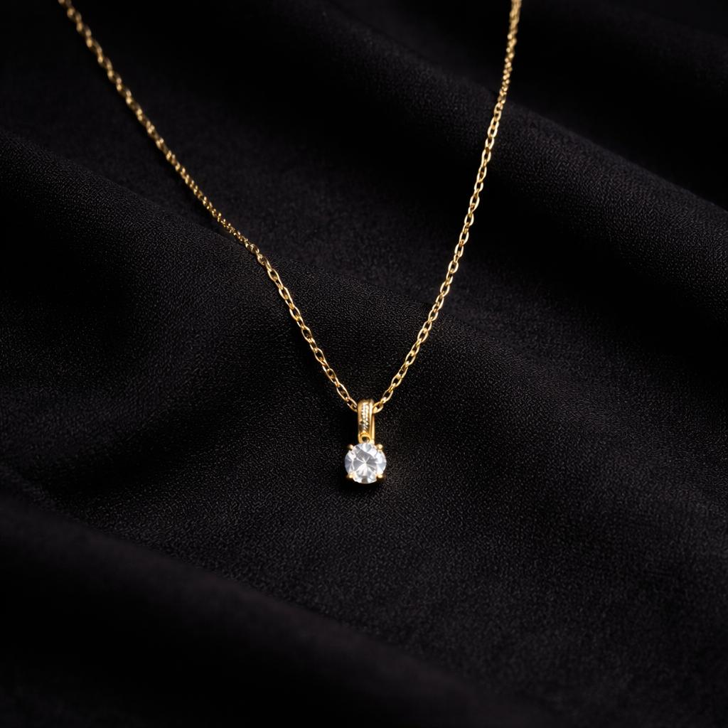 Aurora Solitaire Pendant Necklace