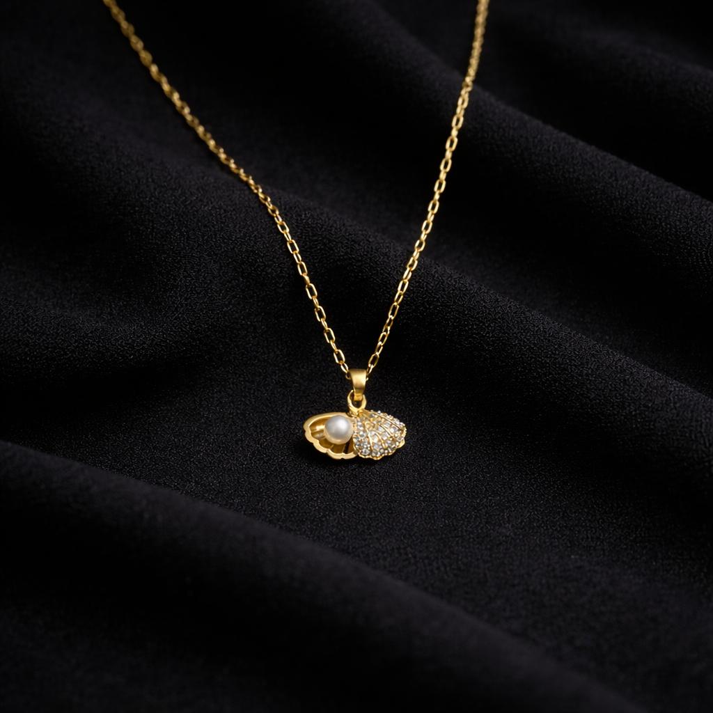 Pearl Tide Shell Pendant Necklace