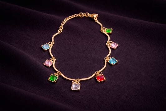 Aurora Cube Crystal Drop Bracelet