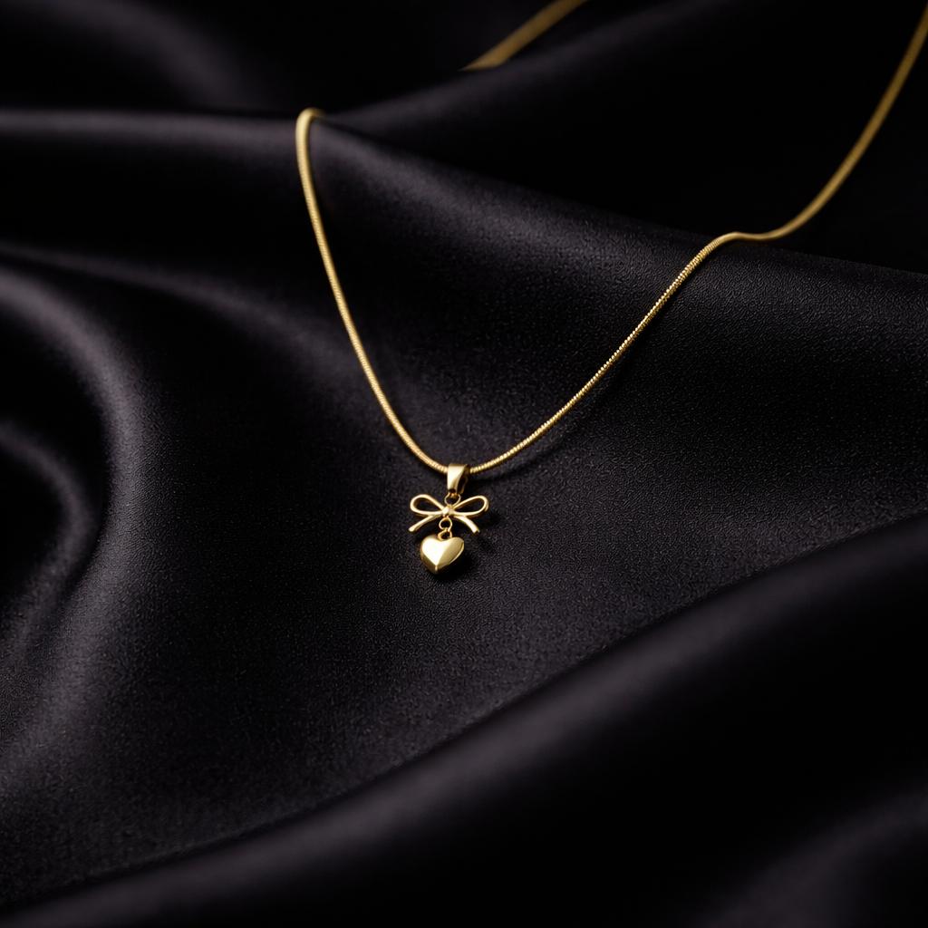 Bow & Heart Necklace