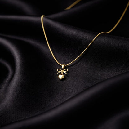 Bow & Heart Necklace